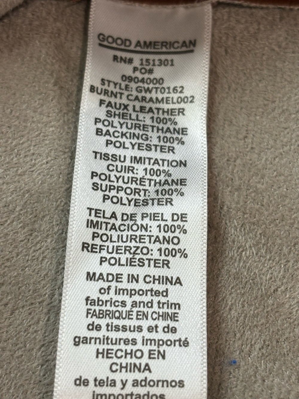 Good American Better Than Leather Crop Top - Burnt Caramel - Picture 7 of 7